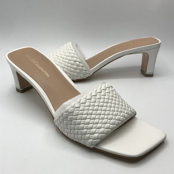 BCBGeneration Womens Kylin GN214010 Braided Heel White 10 New - Picture 5 of 8